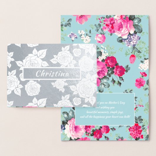 母の日おめでとう。名前をカスタムする贅沢 箔カード (ディスプレー)