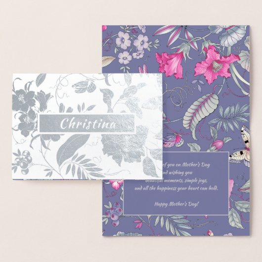 母の日おめでとう。名前をカスタムする贅沢 箔カード (ディスプレー)