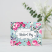 母の日おめでとう。旧バラ絵画ズ ポストカード (スタンド正面)