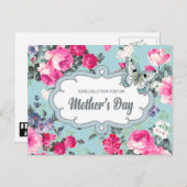 母の日おめでとう。旧バラ絵画ズ ポストカード (正面/裏面)