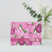 母の日おめでとう。春チューリップ絵画ズ ポストカード (スタンド正面)