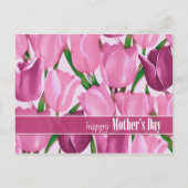 母の日おめでとう。春チューリップ絵画ズ ポストカード (正面)