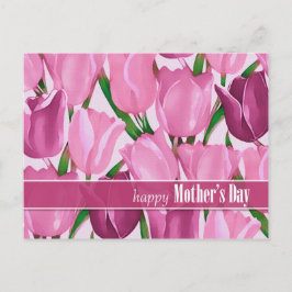 母の日おめでとう。春チューリップ絵画ズ ポストカード