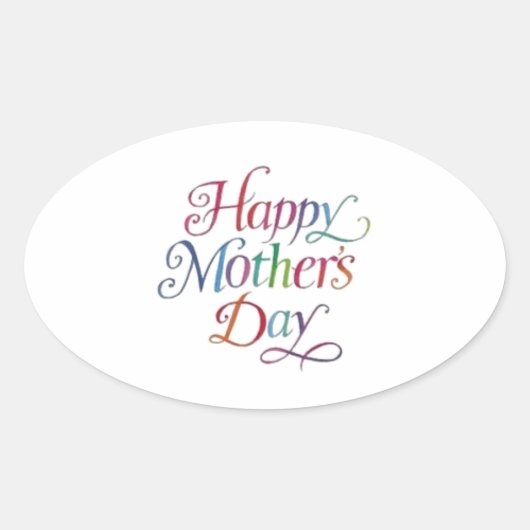 母の日おめでとう！ 楕円形シール (正面)