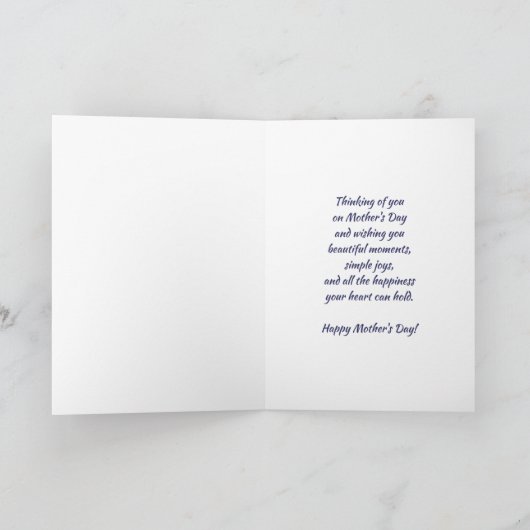 母の日おめでとう。母と子絵画の カード (内部)