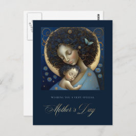 母の日おめでとう。母と子絵画の ポストカード
