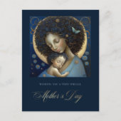 母の日おめでとう。母と子絵画の ポストカード (正面)