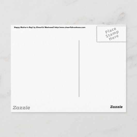 母の日おめでとう!!母猫と子猫 ポストカード (裏面)