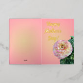 母の日おめでとう！ 箔グリーティングカード (外側レイダウン)