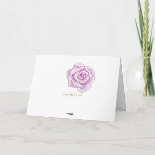 母の日おめでとう! |紫色の水彩バラカード カード (裏面)