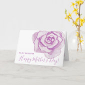 母の日おめでとう! |紫色の水彩バラカード カード (黄色い花)