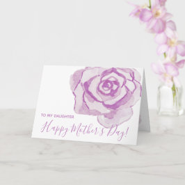 母の日おめでとう！ |紫色の水彩バラカード カード