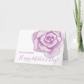 母の日おめでとう！ |紫色の水彩バラカード カード (正面)