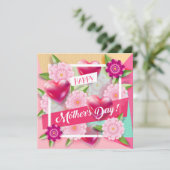 母の日おめでとう　美しい花 招待状 (スタンド正面)