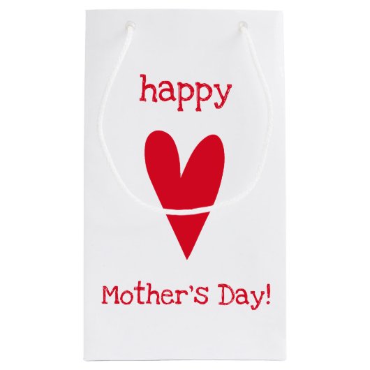 母の日おめでとう!!赤いハート スモールペーパーバッグ (裏面)