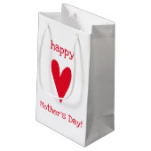 母の日おめでとう!!赤いハート スモールペーパーバッグ (裏面アングル)
