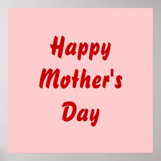 母の日おめでとう。赤とピンク。カスタム ポスター (正面)