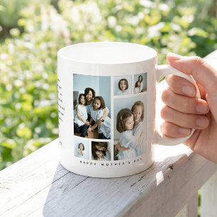 "母の日おめでとう" 6枚フォトコラージュギフト コーヒーマグカップ