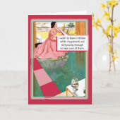 母の日おもしろいに親がまだ若い カード (黄色い花)