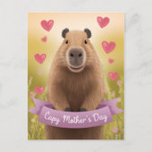 母の日おもしろいカード母かわいいカピバラのプレゼント ポストカード (正面)