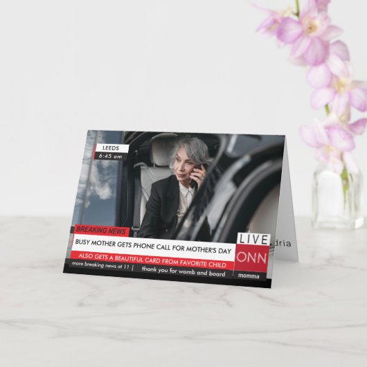 母の日おもしろいテレビのニュース壮観 カード (蘭)