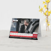 母の日おもしろいテレビのニュース壮観 カード (黄色い花)