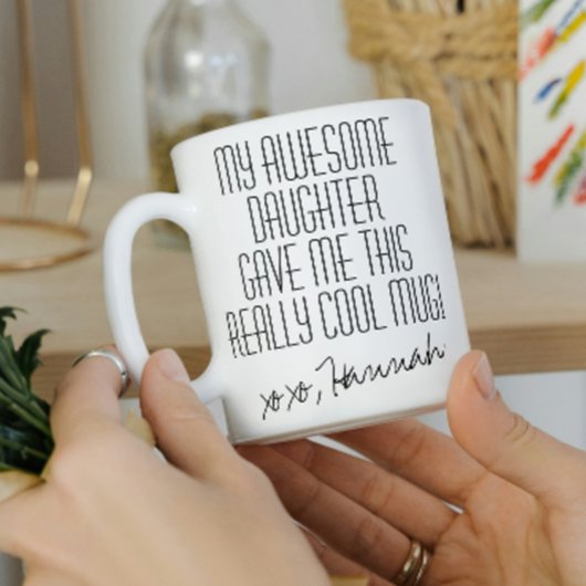 母の日おもしろい娘の白黒 コーヒーマグカップ