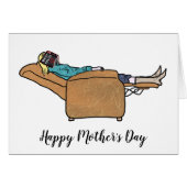 母の日おもしろい母が本で眠る (正面横)