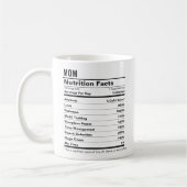 母の日おもしろい母の栄養事実ラベルギフト コーヒーマグカップ (左)