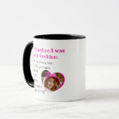 母の日おもしろい母性引用文と写真 マグカップ (正面左)