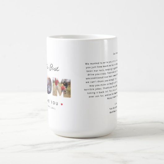 母の日おもしろい3写真コラージュファンレター コーヒーマグカップ (中央)