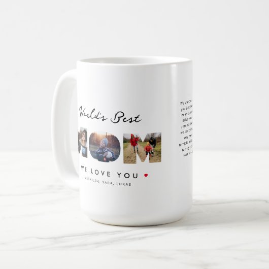 母の日おもしろい3写真コラージュファンレター コーヒーマグカップ (正面左)