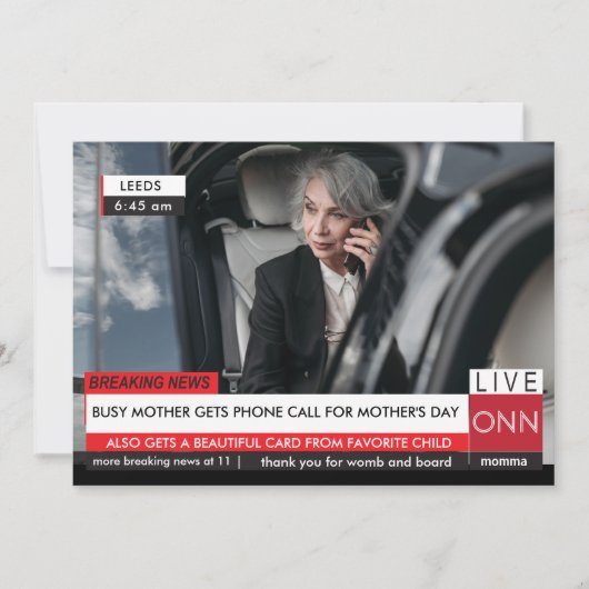 母の日おもしろいTVニュース壮観なFab 招待状 (正面)