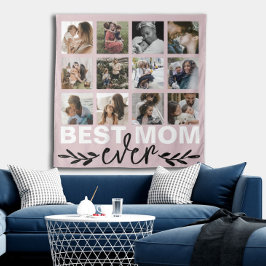母の日お最高の母さん写真コラージピンク タペストリー
