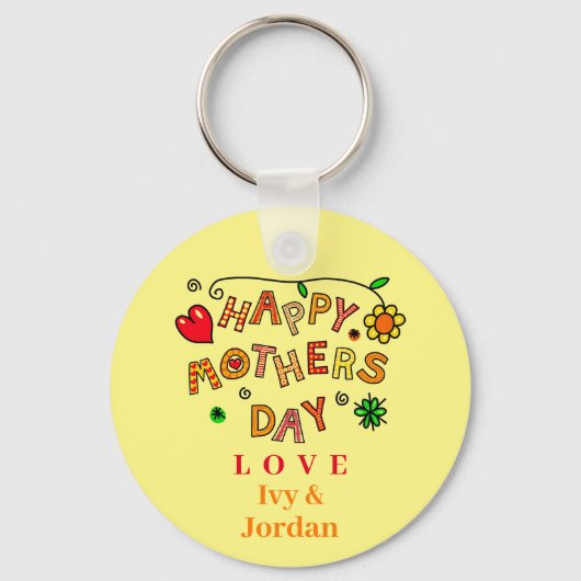 母の日お母さんワールド最高のの愛は常にかわいい キーホルダー (正面)