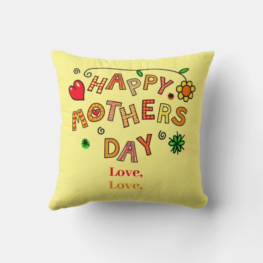 母の日お母さんワールド最高のの愛は常にかわいい クッション (裏面)