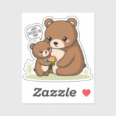 母の日お母さん可愛いママ熊と子ちゃん シール (シート)
