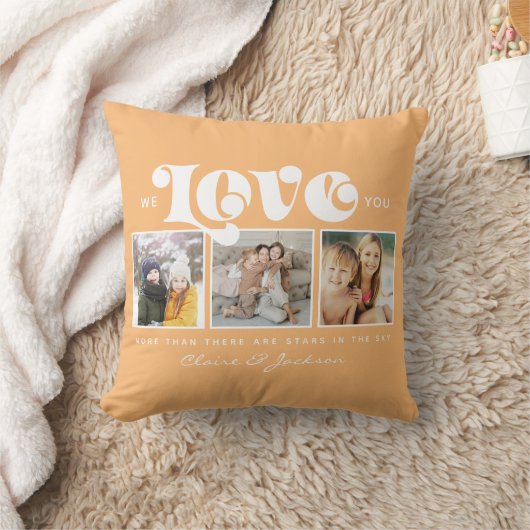 母の日お母さん大好き家族写真コラージュ クッション (ブランケット)