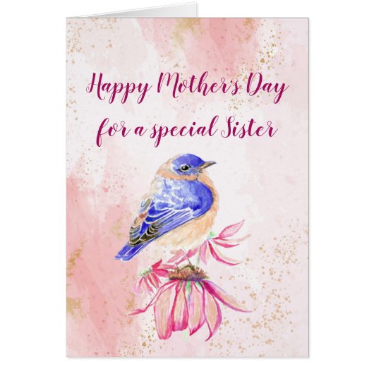 母の日お母さん姉妹ブルーバードアート (正面)