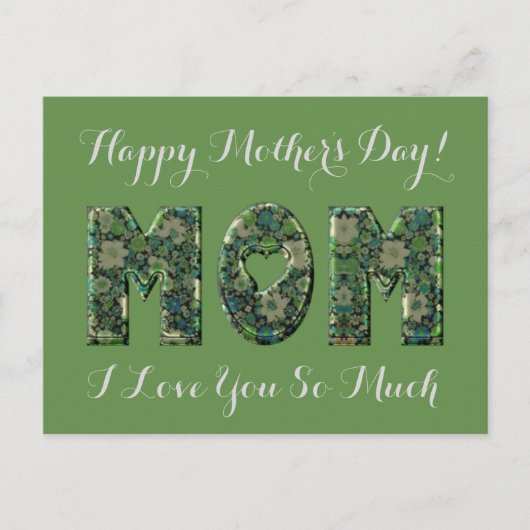 母の日お母さん愛するフローラ緑 ポストカード (正面)