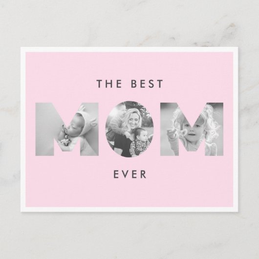 母の日お母さ最高のんほこりっぽいバラカスタム写真 ポストカード (正面)