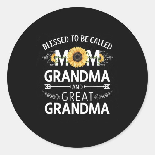 母の日お母さ賛美んおばあちゃんグレア ラウンドシール (正面)