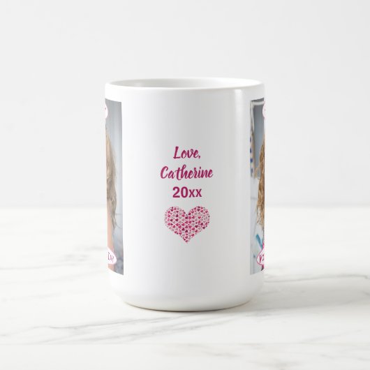 母の日お母最高のさん子供の写真名Year コーヒーマグカップ (中央)