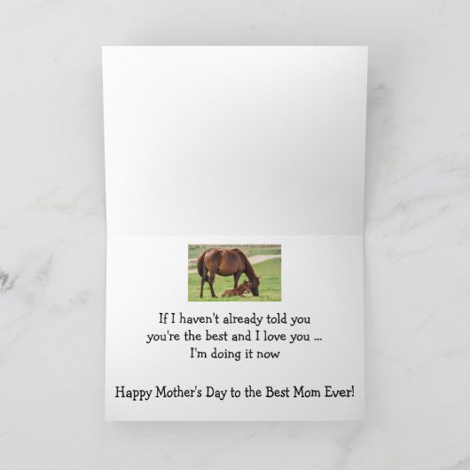 母の日お母最高のさん馬 カード (内部)
