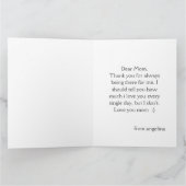 母の日お祝いフレーム 感傷的なメッセージ カード (内部)