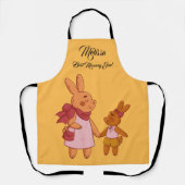 母の日かわいいウサギ。 エプロン (正面)