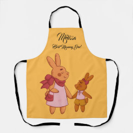 母の日かわいいウサギ。 エプロン