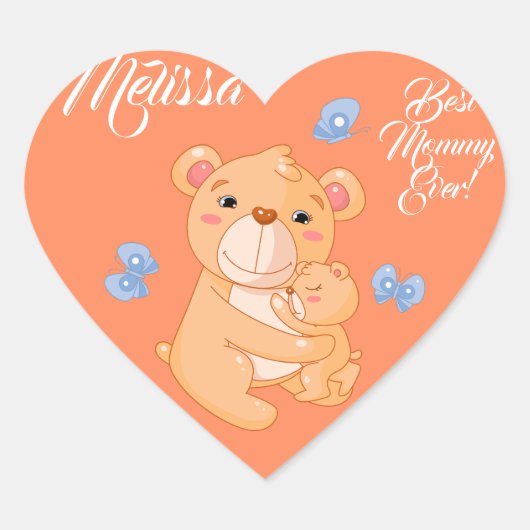 母の日かわいいクマ。 ハートシール (正面)