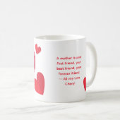 母の日かわいいハートスモダンクリプトマグカップ コーヒーマグカップ (正面右)