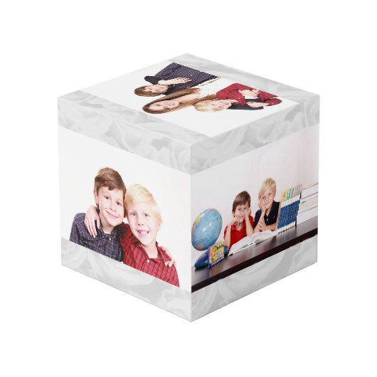 母の日かわいいフォトコラージュ4写真 フォトキューブ (裏面アングル)